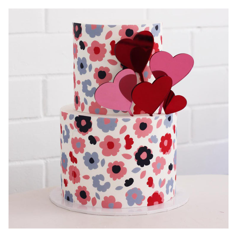 Mini Heart Cake Charms - Pastels