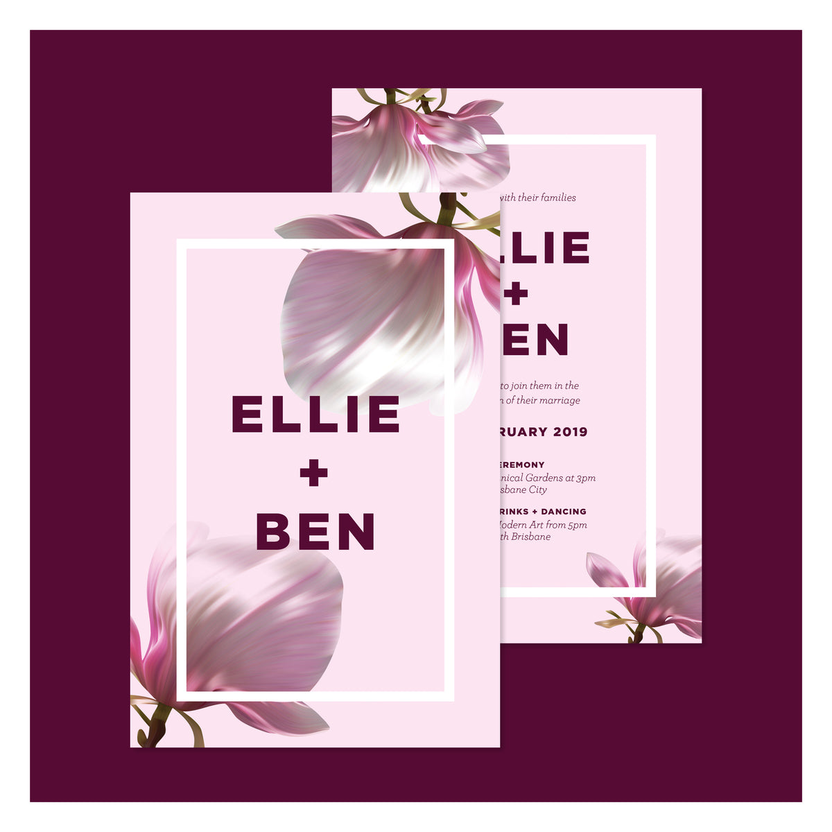 Blushing Magnolias • Wedding Invitation