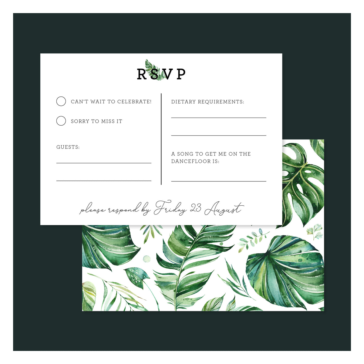 Emerald Jungle • RSVP with Envelope