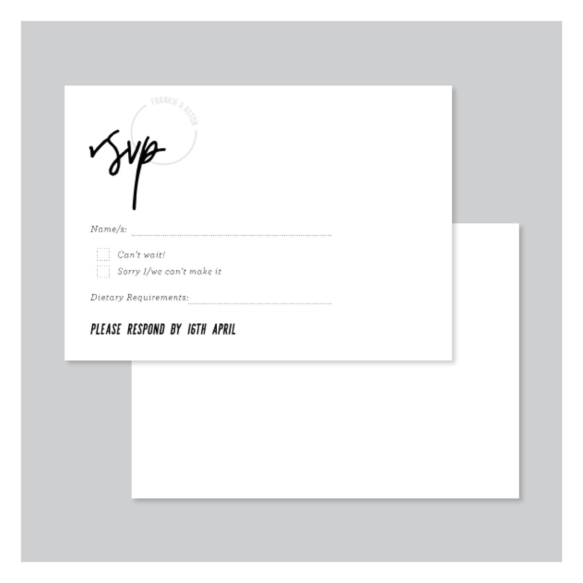 Frankly My Dear • RSVP with Envelope