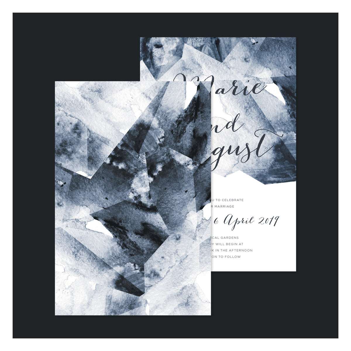 Geo Watercolour • Wedding Invitation