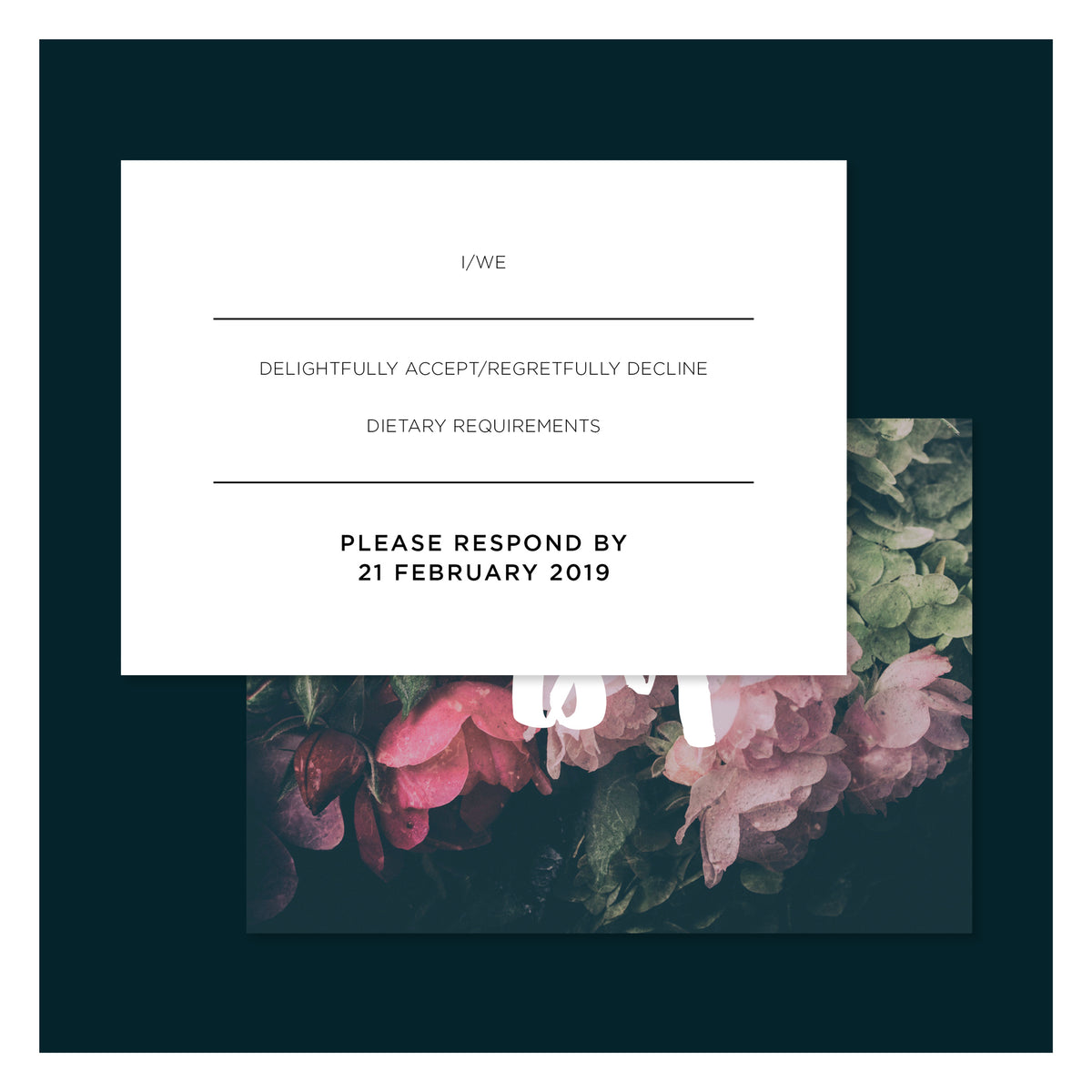Moody Floral • RSVP with Envelope