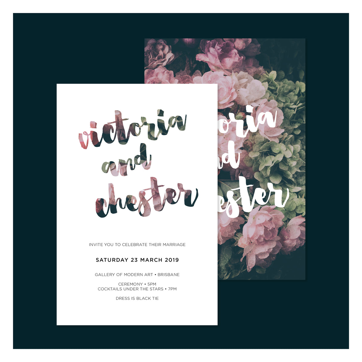 Moody Floral • Wedding Invitation