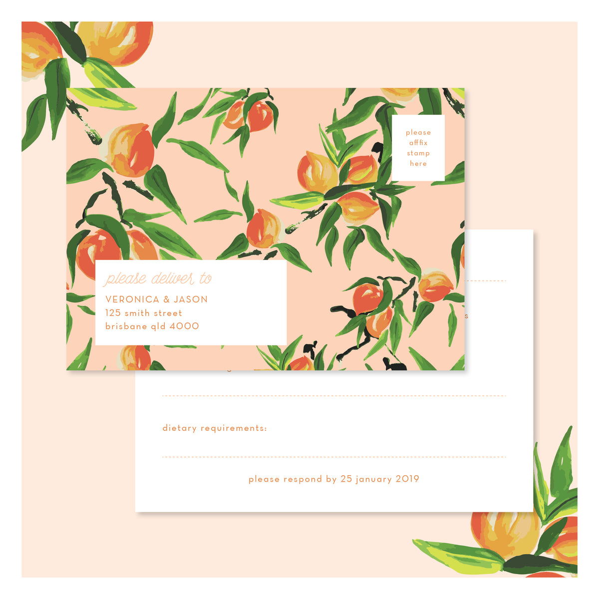 Peaches and Cream • RSVP Postcard