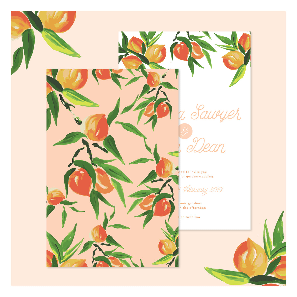 Peaches and Cream • Wedding Invitation
