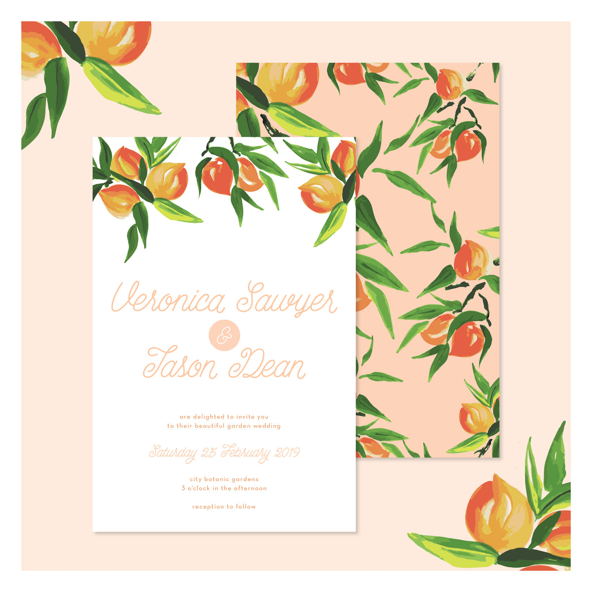 Peaches and Cream • Wedding Invitation